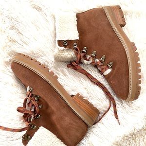 renvy myra faux fur trim suede hiking boots
